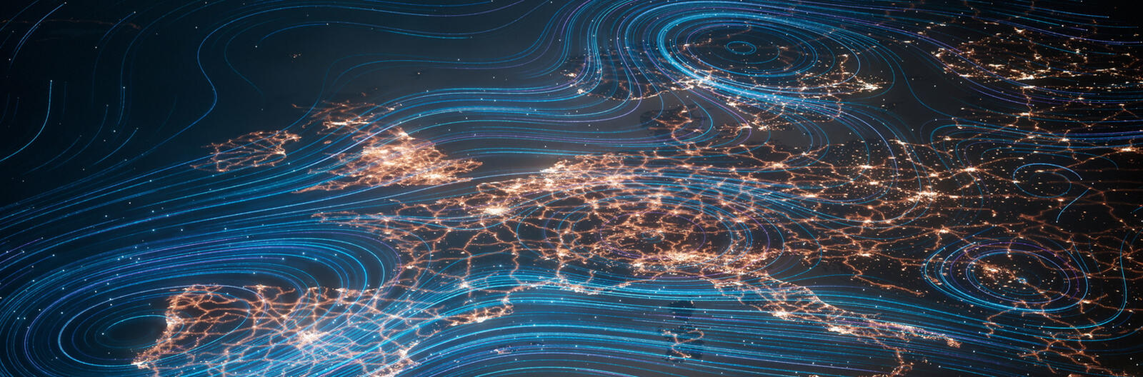 IoT Connectivity Trails Over Europe - Data Flow, Connections, Innovation, Technology, Future IoTConnectivity